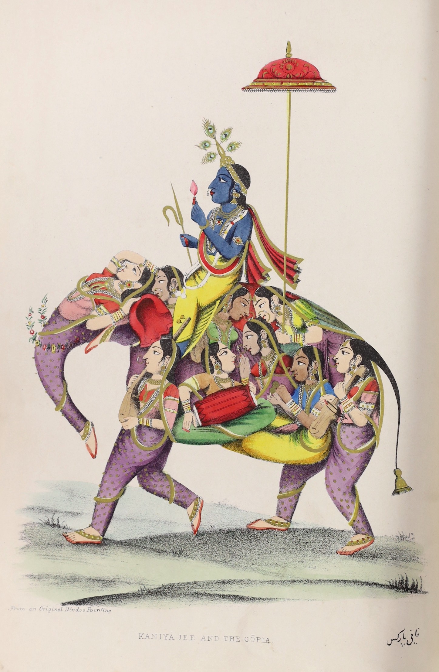 Parks, Fanny - Wanderings of a Pilgrim, in Search of the Picturesque, during Four-and-Twenty Years in the East; with Revelations of Life in the Zenana, 1st edition, 2 vols, 8vo, original pictorial red cloth gilt, with 50